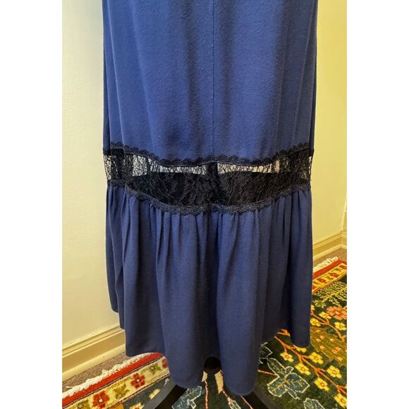 ALICE+OLIVIA Mitsy Off-The-Shoulder Maxi Dress, Navy/Black, Sz 2 - Picture 7 of 15